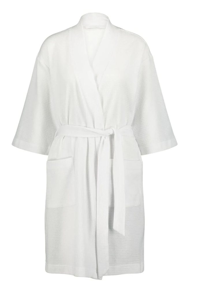 Women's embossed short bathrobe