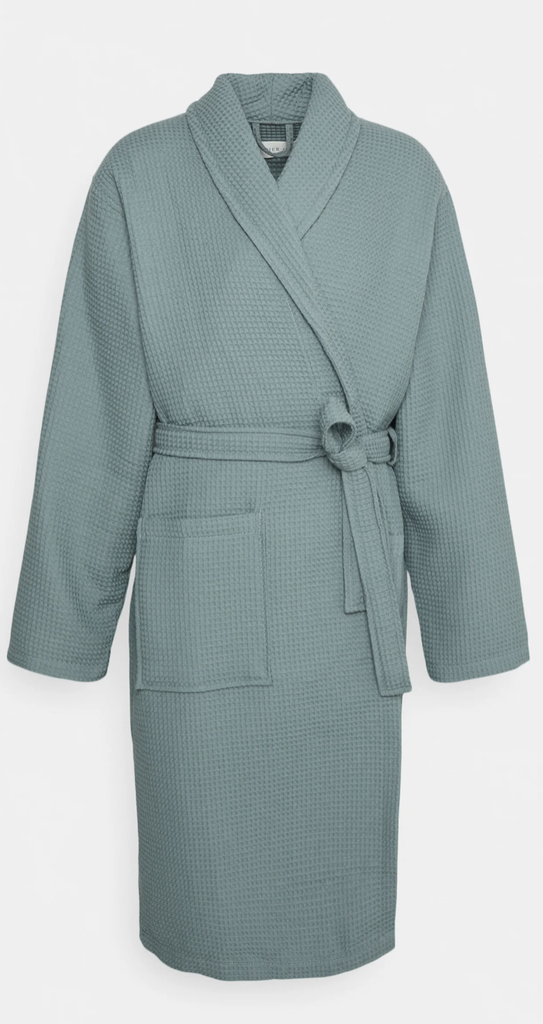 Peignoir gaufré pour homme (vert d'eau)