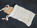 Exfoliating soap bags in natural sisal